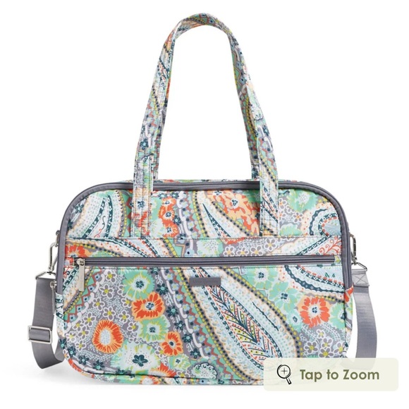 Vera Bradley Citrus Paisley Lay Flat Travel Bag - Picture 6 of 7